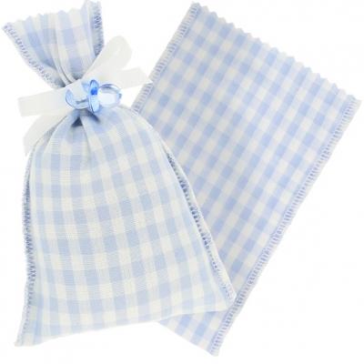 SAC EN TISSU CARRÉS BLEUS