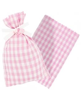 SACHET EN TISSU CARRÉ ROSE