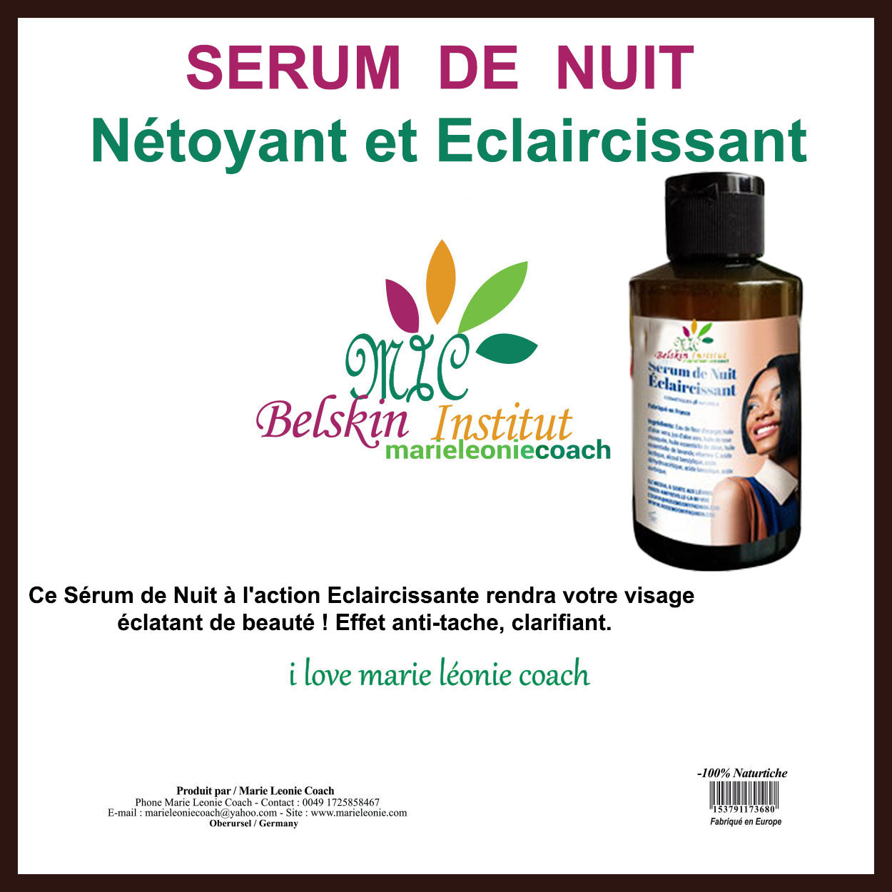 Sérum de Nuit Nétoyant et Eclaircissant